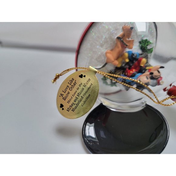 Mickey Mouse 2008 Snow Globe Ornament A LOVE LIKE SNOW OTHER Bradford #A0278 COA - Picture 7 of 10